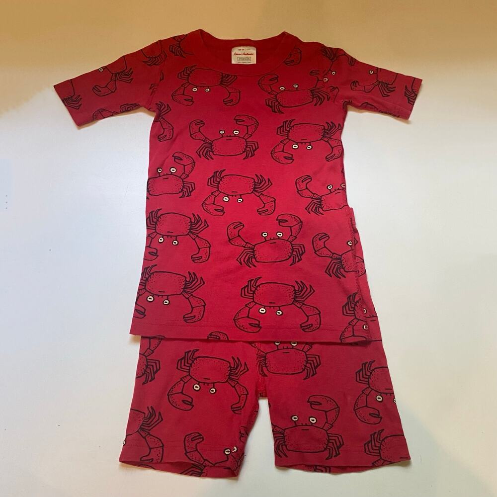 Hanna Andersson Organic Red Crab Short Sleeve Pjs Pajamas